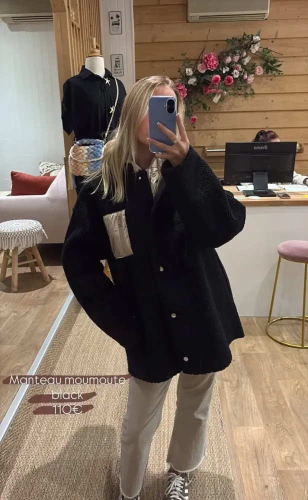 Manteau moumoute noire