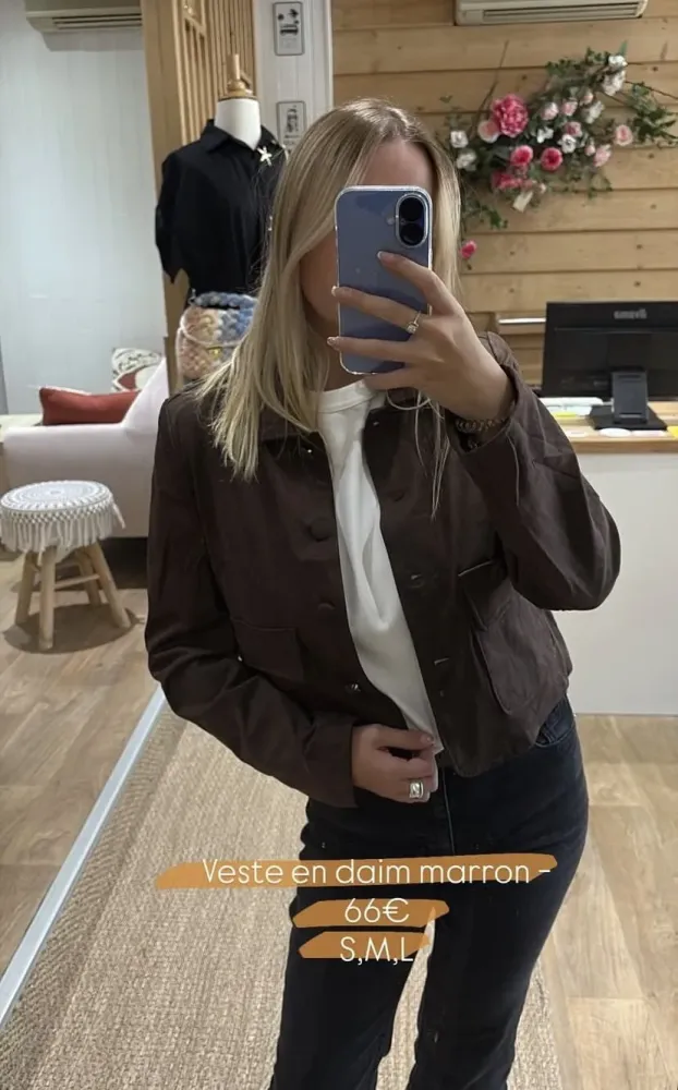 Veste en daim marron