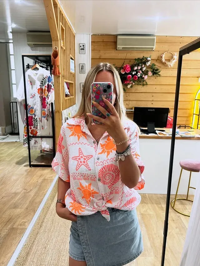 chemise avec motif mer